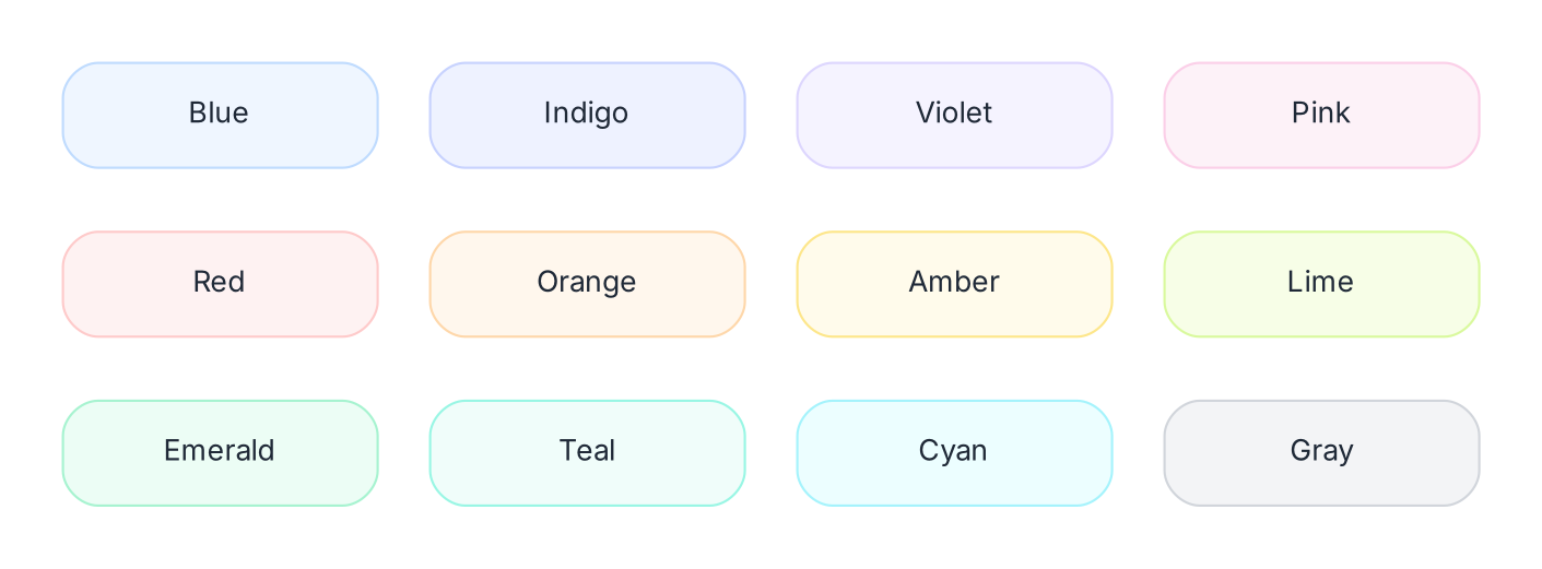 Twelve soft fill and border color pairs rendered as Graphviz nodes