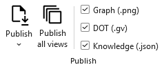 Screen capture of the Publish group on the Data ribbon tab.